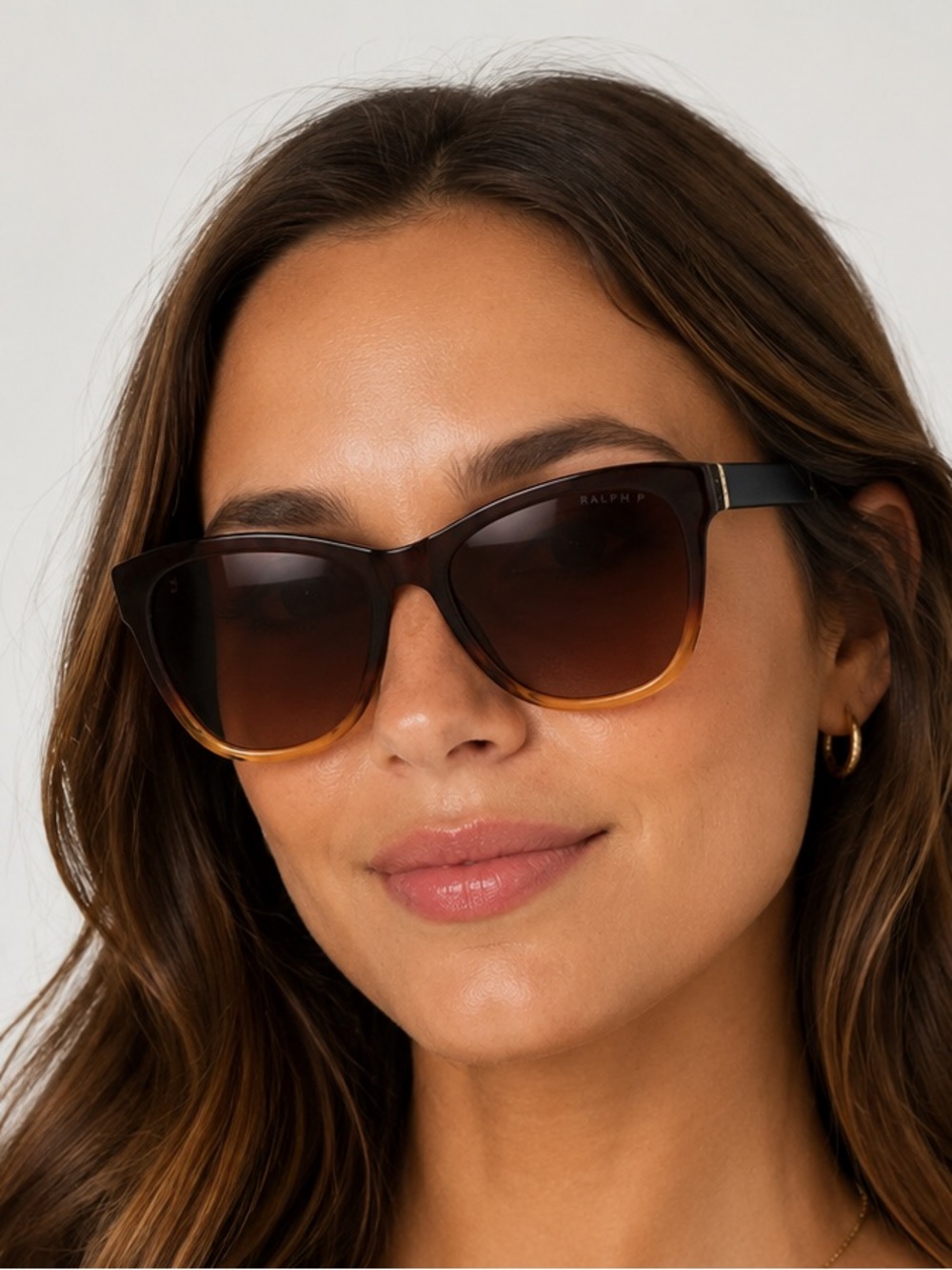 Ralph Lauren RA5196 Brown Gradient/Navy Bandana Cat-Eye Polarized Sunglasses